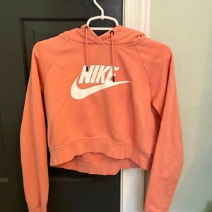 Nike cropped hoodie in coral!